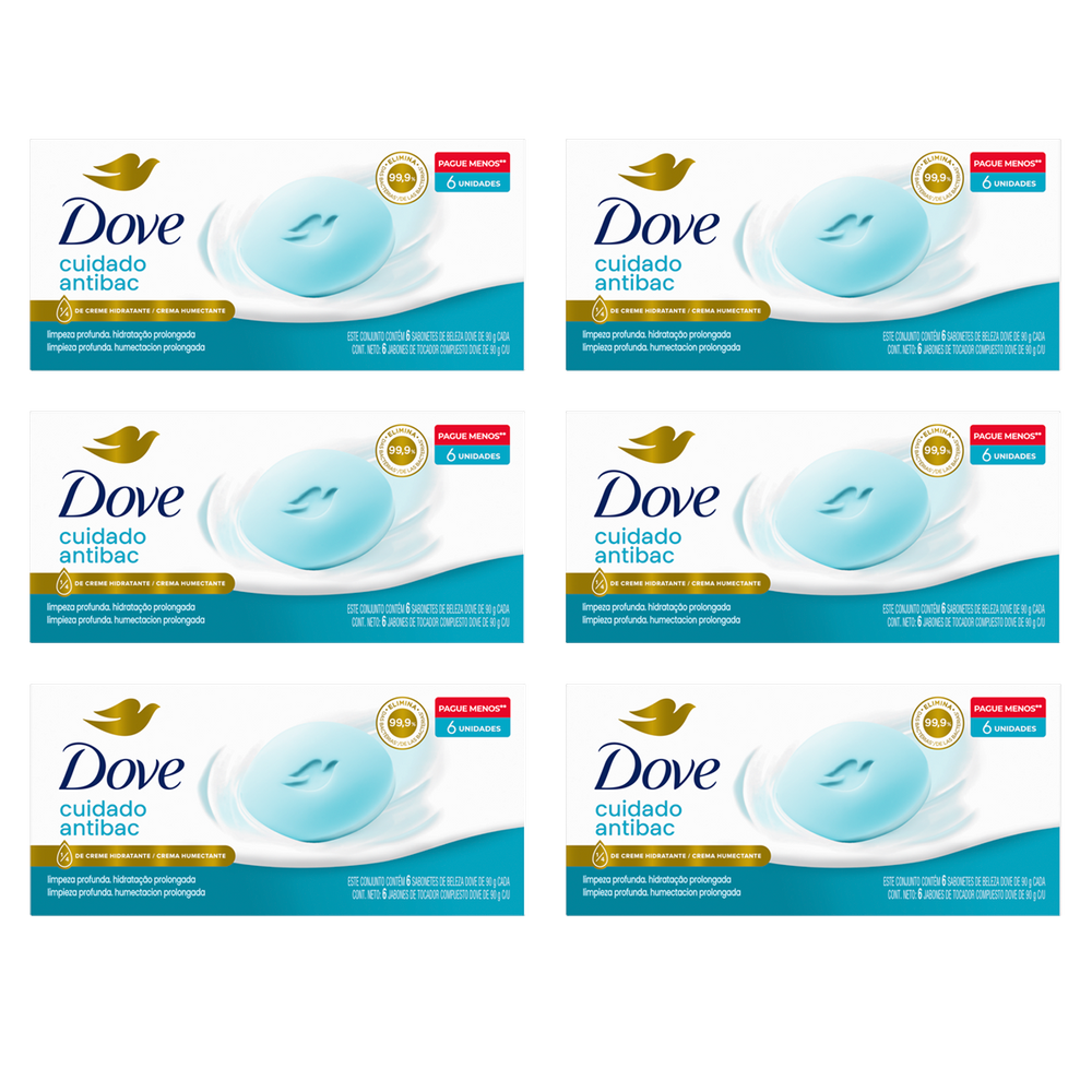 Kit 6 Packs Sabonete Dove Cuida e Protege 6 unidades