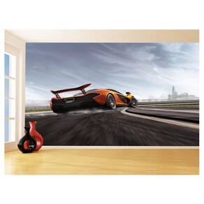 Papel De Parede 3D Carro Mc Laren Pista Super 3,5M Car294