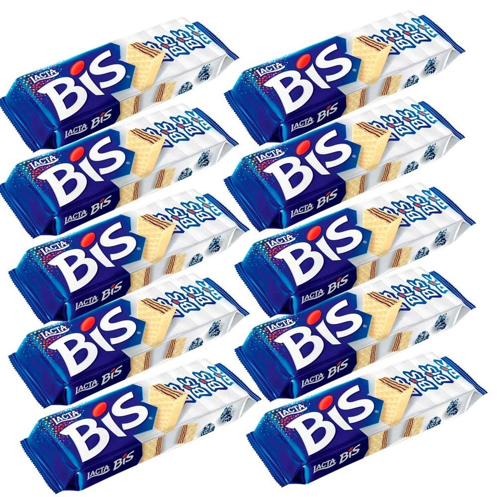 Kit 10 und Chocolate Bis Lacta Branco 16 und