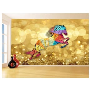 Papel De Parede 3D Animais Pop Art Cavalo Cores 3,5M Pxa330