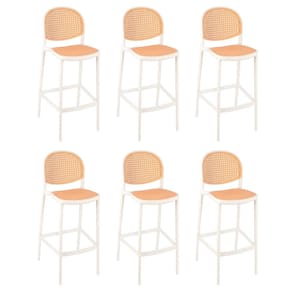 Kit 6 Banquetas Alta Mumbai Telinha com encosto 115 cm