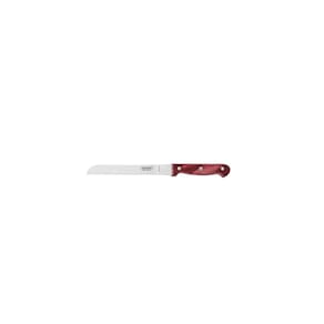 Faca para Pão Polywood Lâmina em Aço Inox e Cabo de Madeira Tratada Vermelho 7" - Tramontina