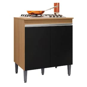 Balcão para Cooktop Andréia Amendoa Preto - AJL