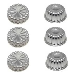 Kit 6 Peças Mini Forma Bolo Pudim Torta Suíça Decorada C7