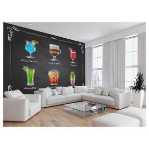 Papel De Parede Estilo Lousa Bebdias Bar Drink 3,5M Lcb21