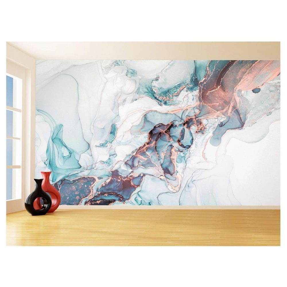 Papel De Parede 3D Estilo Marmore Tintas Cores 3,5M Mbr180