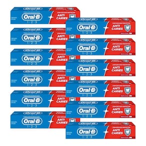 Kit 12 und Creme Dental Oral-B 123 Anticaries 70g