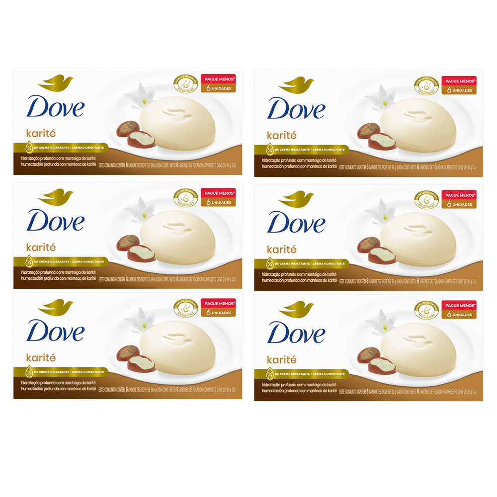 Kit 6 Packs Sabonete Dove Karité E Baunilha 6 unidades
