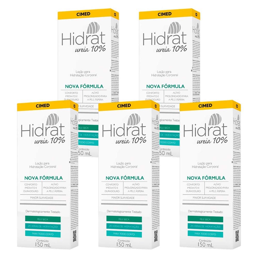 Kit c/ 5 Hidrat Ureia 10% Loção Hidratante 150ml