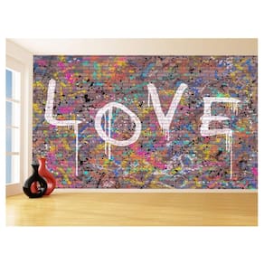 Papel De Parede Arte Graffiti Love Amor Mural 3,5M Tra109