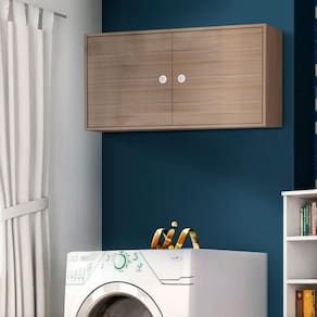 Armário Aéreo Lavanderia 2 Portas Branco Ceci Móveis JM