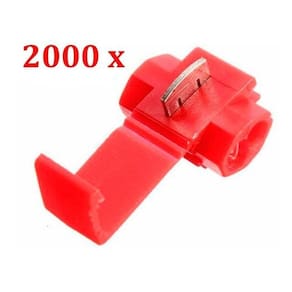 2000Pçs Conector Derivação Emenda Fios Vermelho 0,5 A 1,5Mm