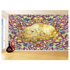 Papel De Parede 3D Animais Pop Art Cachorro Pet 3,5M Pxa213