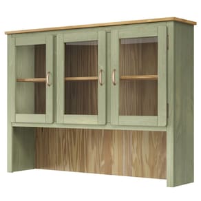 Oratório em Madeira Maciça com 3 Portas de Vidro Verde Oliva