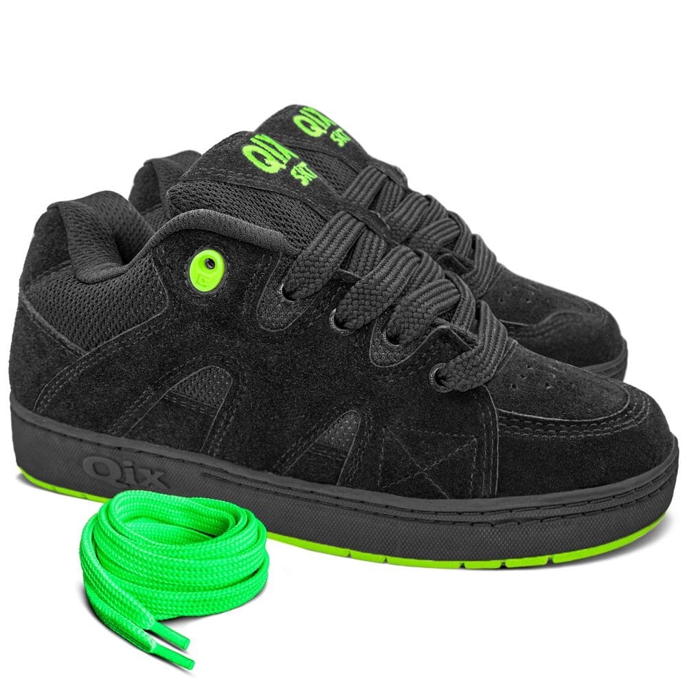 Tênis Qix Plaza Preto Verde Limão Preto