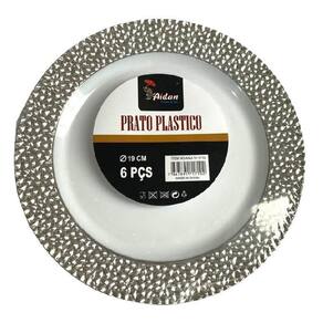 Pratos Descartáveis de Luxo para Sobremesa - 6 Unidades