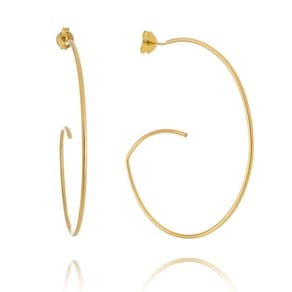 Brinco Feminino de Argola G 5 cm Banhado em Ouro 18k