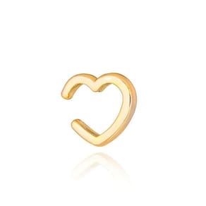 Brinco Feminino Piercing Fake Coração Liso P Banhado em Ouro 18k