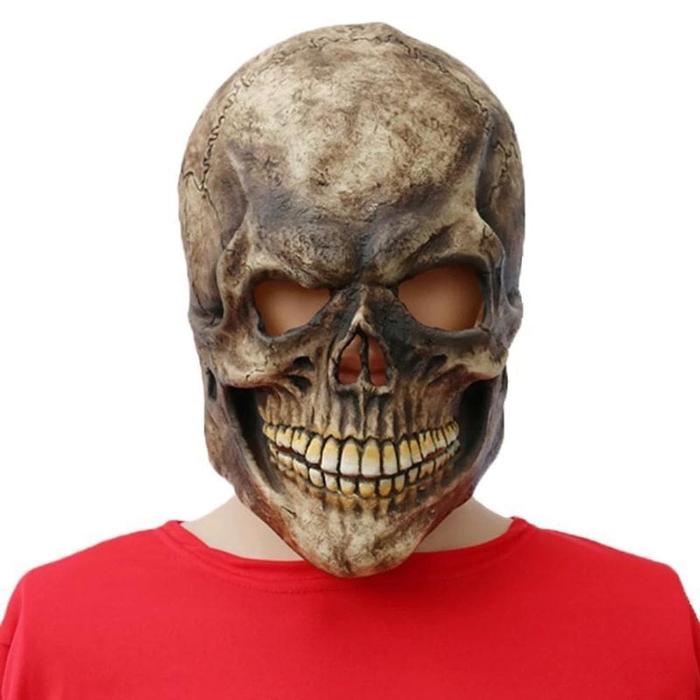 Máscara Látex Cosplay Realista Esqueleto Caveira Marrom