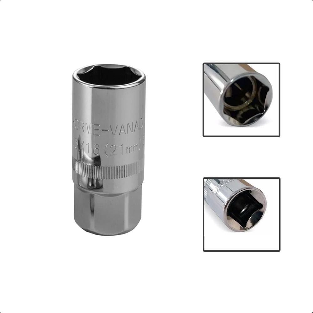 Soquete De Retirar Vela Imantado Encaixe 1/2 16Mm Sextavado