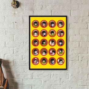 Quadro Janelas Yellow Submarine - Beatles 45X34Cm - Vidro