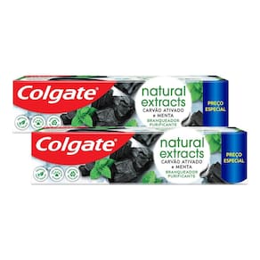 Kit 2 Creme Dental Colgate Extracts Carvão Ativado e Menta 140g