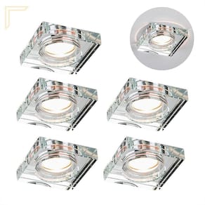 5 Spot Espelhado De Cristal Embutir Quadrado Mr16 Ac593