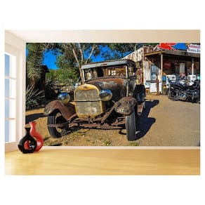 Papel De Parede 3D Carro Antigo Hot Rod Custom 3,5M Cxr77