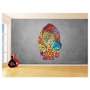 Papel De Parede 3D Animais Pop Art Onça Pintada 3,5M Pxa96