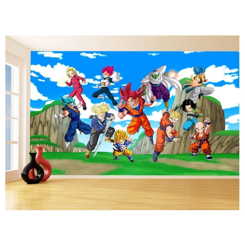 Papel De Parede Dragon Ball Goku Vegeta Anime 3,5M Dbz429