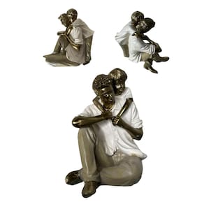 Escultura Decorativa Filho Abraçando seu Pai decoração