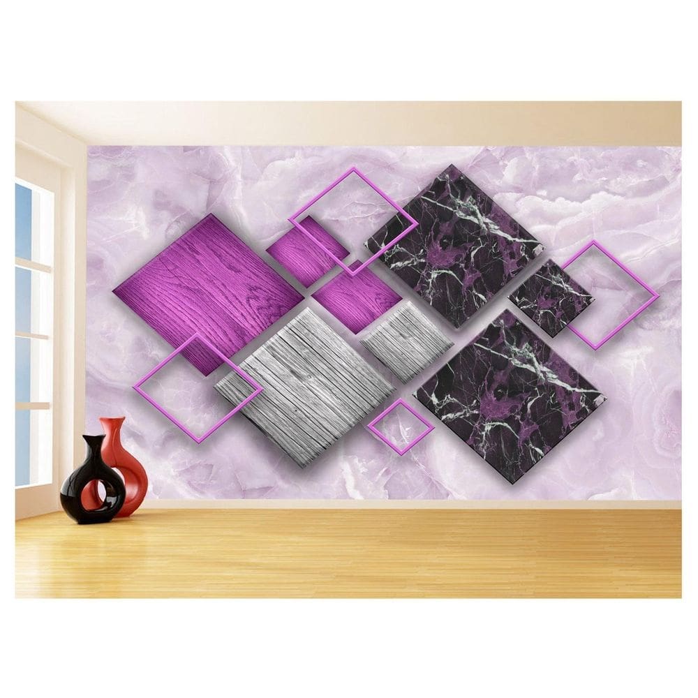 Papel De Parede 3D Estilo Marmore Cores Formas 3,5M Mbr39
