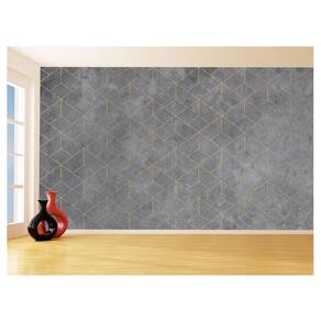 Papel De Parede 3D Concreto Queimado Risco Bege 3,5M Kkt90