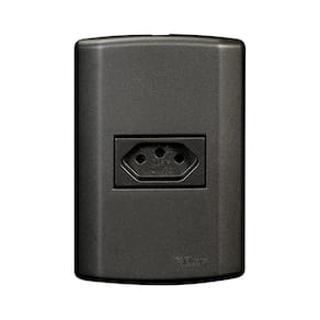Conjunto com 1 Tomada 2p+t 10A 250v, Modular, com Placa 4x2 e Suporte