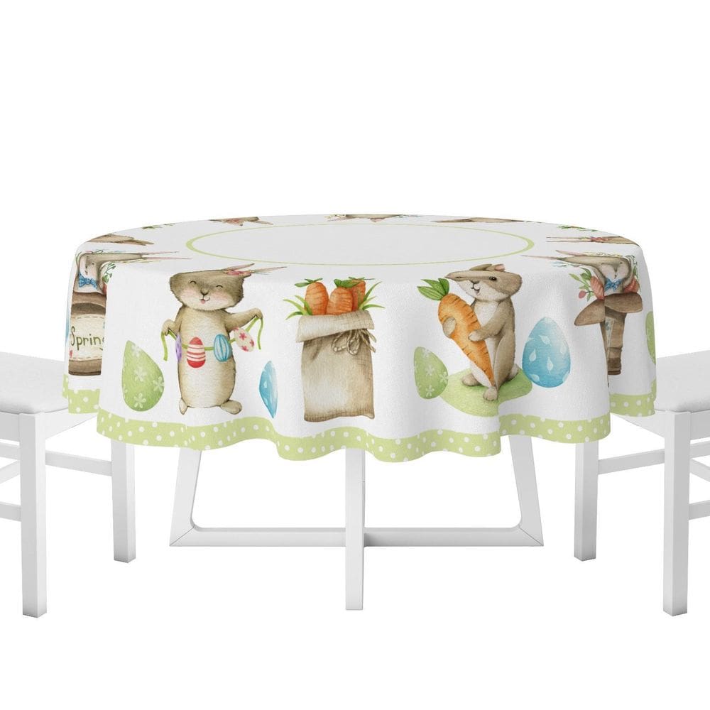 Toalha De Mesa Redonda 1,40X1,40Metros Pascoa Feliz