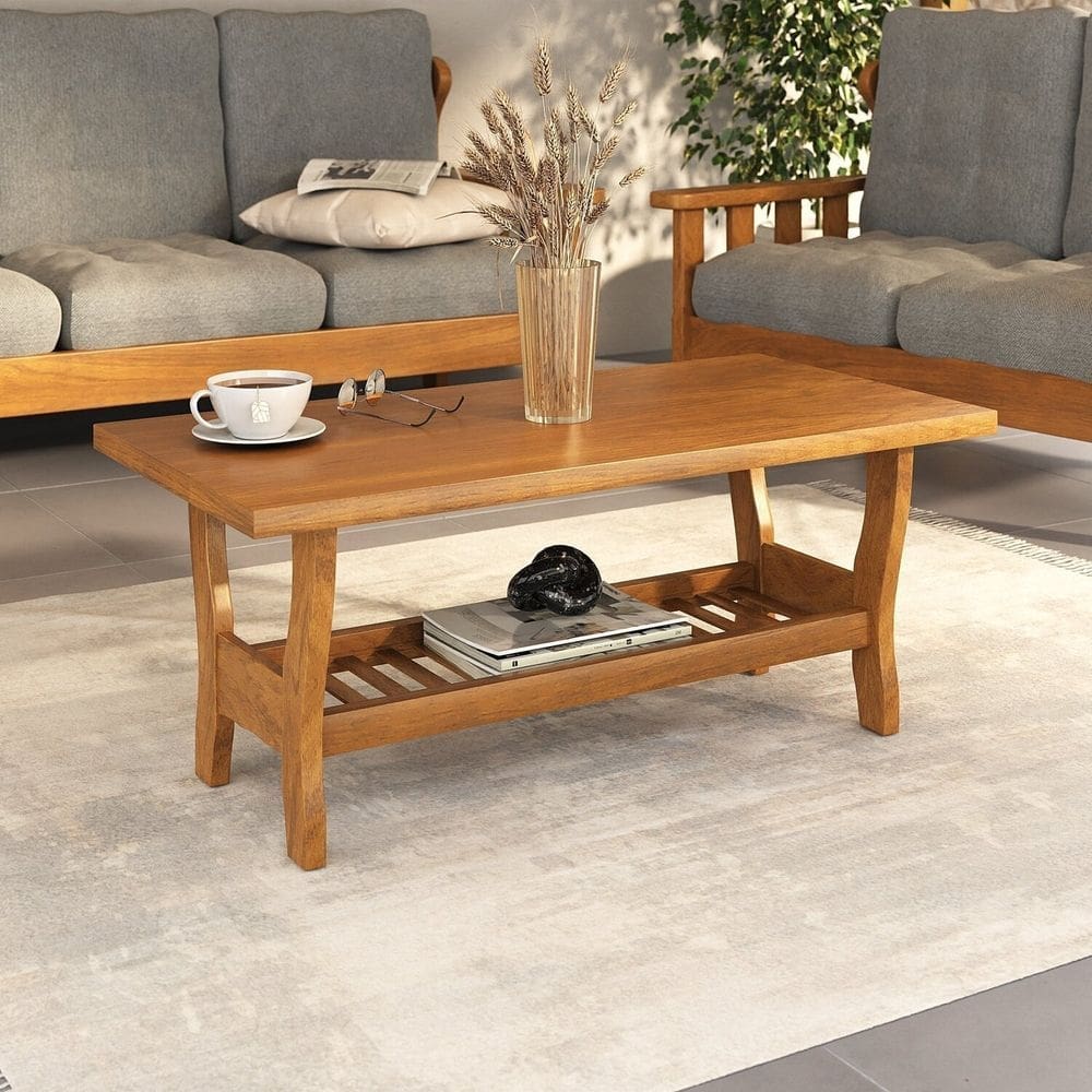 Mesa de Centro Retangular Roma Mogno Mel
