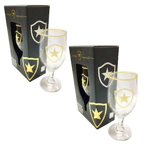 Kit 2 Taças 330Ml Vidro Time Botafogo Edição Série Ouro Selo