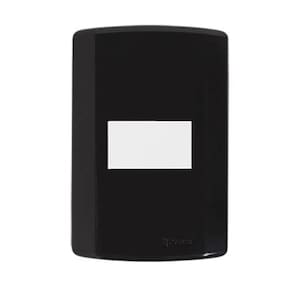 Interruptor de 1 Tecla Simples, Modular, com Placa 4x2 e Suporte Preto