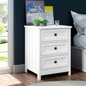 Mesa de Cabeceira 3 Gavetas Dm-111 Branco