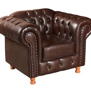 Poltrona Chesterfield Com Capitonê Luís XV Café