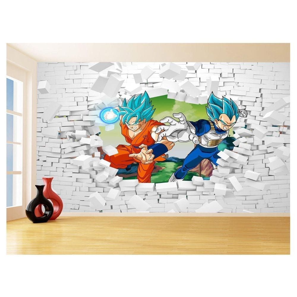 Papel De Parede 3D Dragon Ball Goku Vegeta Anime 3,5M Dbz46
