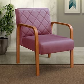 Poltrona Cadeira Decorativa Sala, Recepção Lara Roxo