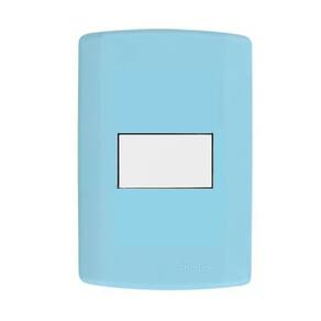 Interruptor de 1 Tecla Simples, Modular, com Placa 4x2 e Suporte Azul