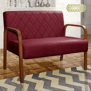 Sofá 2 Lugares Namoradeira Lara Decoração Sala Quarto Recepção Bordô