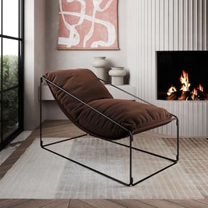 Espreguiçadeira Industrial Luxo Arpoador com Almofada Marrom