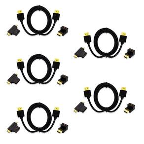 Cabo HDMI 1.4 - 1.8 Metros E Adaptador T + L Mutilaser WI289 - Kit com 5 Unidades