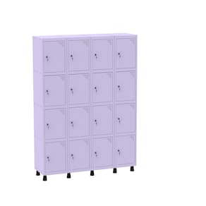 Armário Guarda Volume Locker Roupeiro 16 Portas Aço GRF 504/16 Lilaz