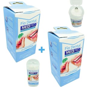 Kit 2 Fio Dental 500M Cada Aroma Menta Encerado Resistente