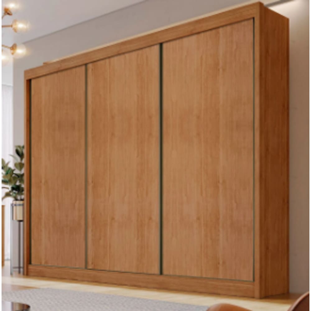 Guarda Roupa Casal 3 Portas 8 Gavetas Diamond Móveis Novo Horizonte - Cumaru