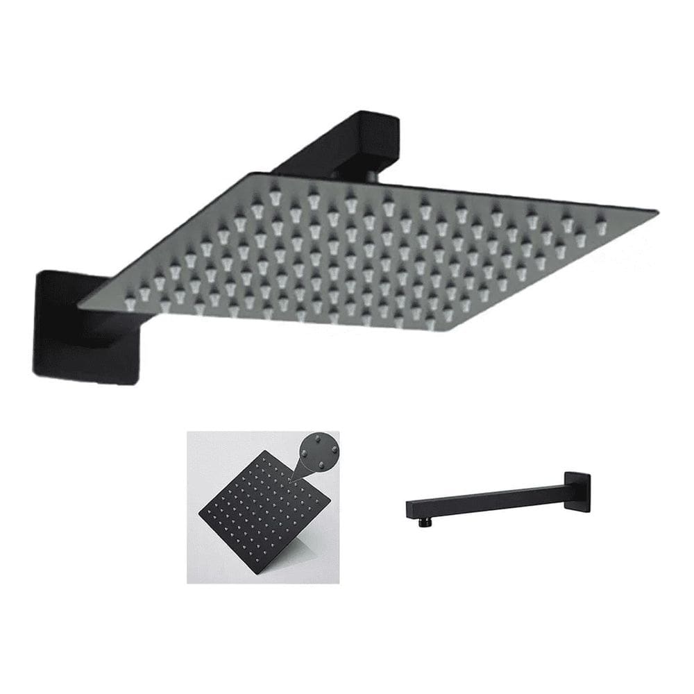 Ducha Chuveiro Inox Quadrada Slim 20X20 Preto Fosco Luxo